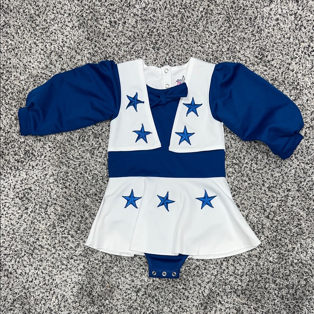 Dallas Cowboy Cheerleader Blue and White Star Patterned Baby Dress 24M